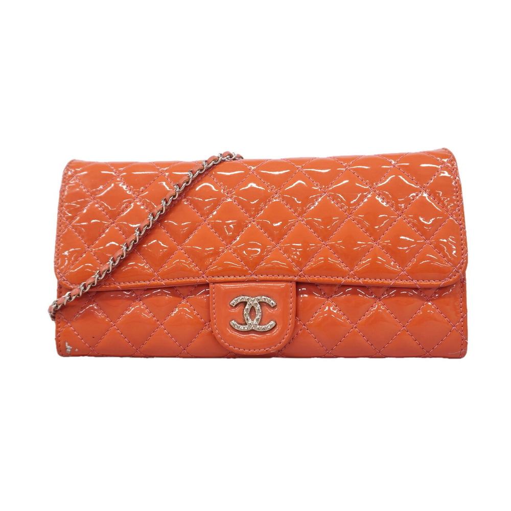 Chanel Brilliant Chain Shoulder Bag, Patent Leather, Pink, Women's